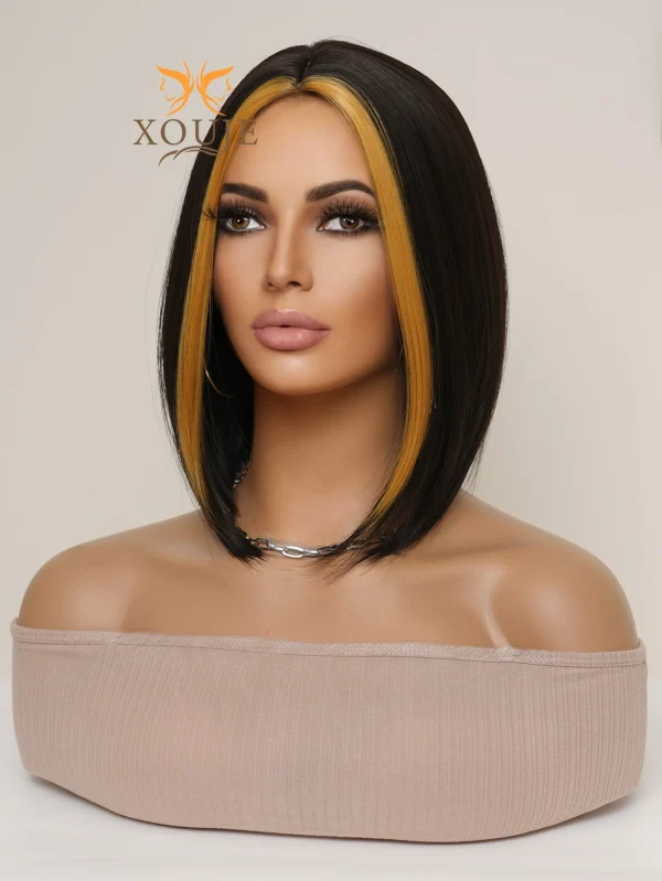 Black Brown Women Short Hair Bob Wig High Quality Synthetic Wig Sweet and Cute Women Daily Use Heat Resistant Chemical Fiber Wig - Image 11
