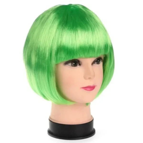 Lady Wig Women's Short Straight Bangs Full Hair Wigs Cosplay Party Hair Bob Wig Multiple Color Synthetic Hair - Image 2