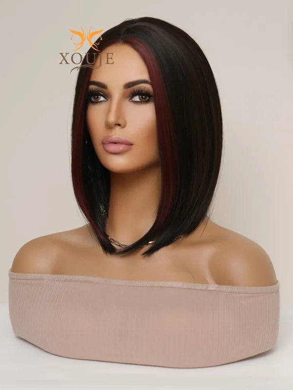 Black Brown Women Short Hair Bob Wig High Quality Synthetic Wig Sweet and Cute Women Daily Use Heat Resistant Chemical Fiber Wig - Image 10