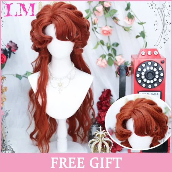 LM Curly Long Wavy Black Blonde Highlights Synthetic Hybrid Wig With Fluffy Bangs Suitable For Women Daily Use - Image 28