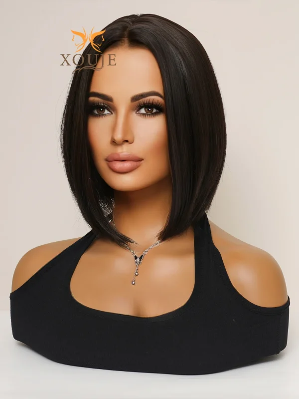 Black Brown Women Short Hair Bob Wig High Quality Synthetic Wig Sweet and Cute Women Daily Use Heat Resistant Chemical Fiber Wig - Image 3
